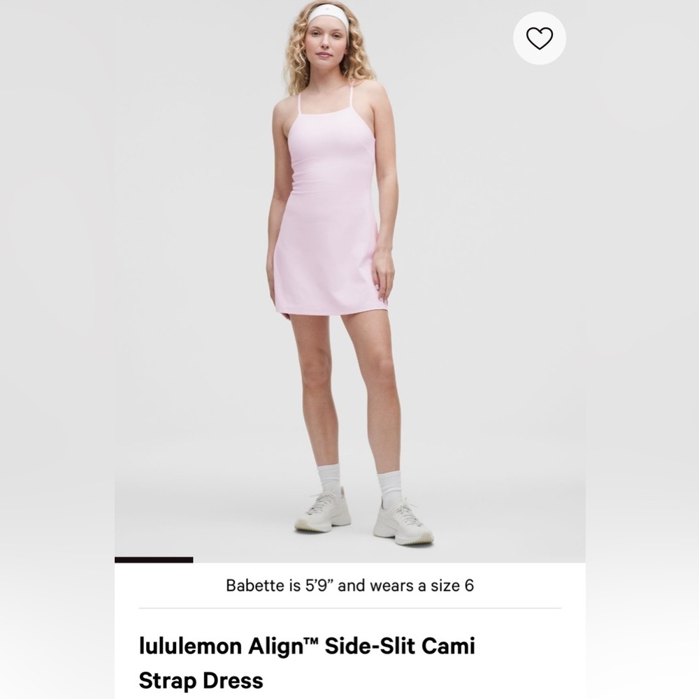 NWT Lululemon Align Side-Slit Cami Dress in Pink Organza Size 4